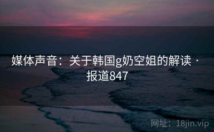 媒体声音:关于韩国g奶空姐的解读 · 报道847